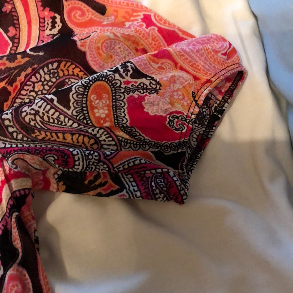 Apt 9 Pink/ Black Paisley print blouse w/tank XS - Picture 2 of 7